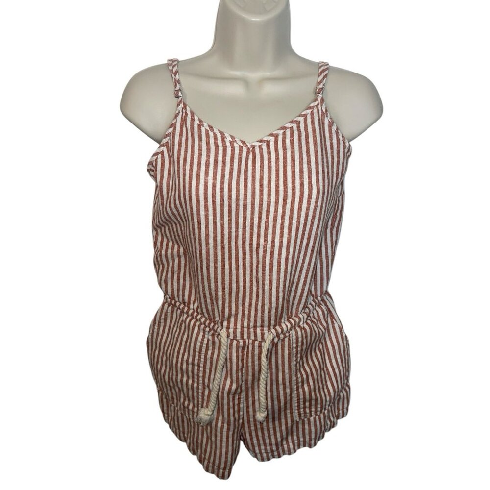 ALTAR'D STATE Women's Size Small Striped Romper Linen Blend